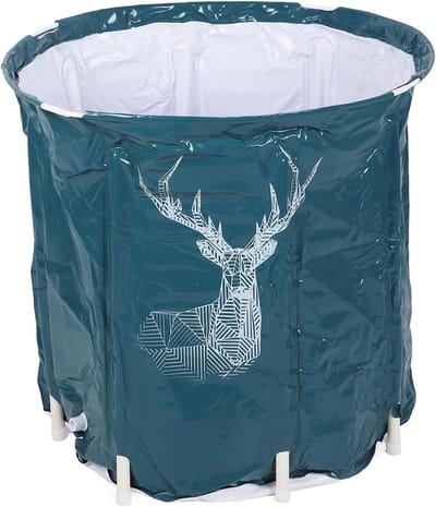 Opvouwbare Badkuip - Draagbaar Ligbad - Ontspannen Baden - Grote Capaciteit 80L - 70x65cm - Wit