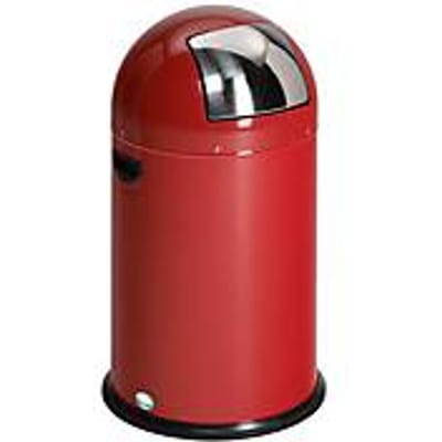 VAR afvalbak, 33 liter, stalen binnenemmer, metalen handvat, rood