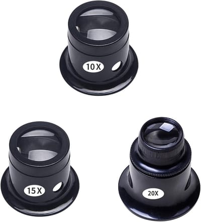 Juweliers Loep Set - Vergrootglas Enkele Buis - Sieraden Reparatie - Drie Vergrotingen - Compact Ontwerp