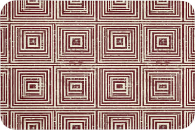 Badmat 90x60 cm - Antislip - Geometrisch - Patroon - Rood - Badmatten voor badkamer - Badkamermat - Douchemat - Badkamer mat