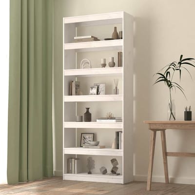 vidaXL - Boekenkast/kamerscherm - 80x30x199,5 - cm - massief - grenenhout - wit