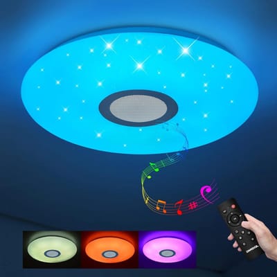 Plafondlamp met afstandsbediening en app dimbaar - 24W/36W - Bluetooth - sterrenhemel - kleurwissel RGB - warm wit/koud wit - IP44 waterdicht