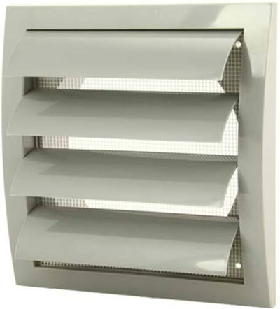 Lamellenrooster overdruk ventilatierooster 190x190 diameter: 125 grijs - ND12ZP