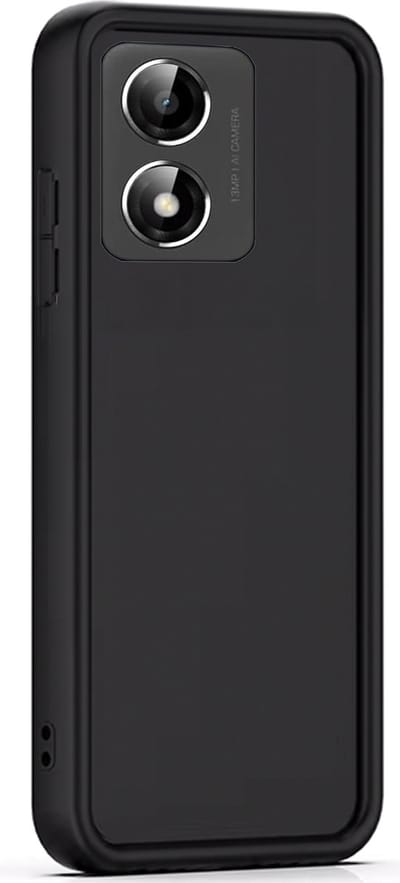 Hoesje geschikt voor Motorola Moto E13 - Versterkte randen - Bescherming Camera & Scherm - Matte Design Jet Zwart