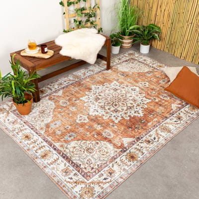 Fraai Vintage buitenkleed - Santo Medaillon Terracotta - 120x170cm