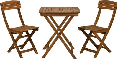 Ambiance Bistroset - 1 Tuintafel 65cm - 2 Tuinstoelen 53 x 40 x H82 cm - Inklapbaar-FSC Acaciahout