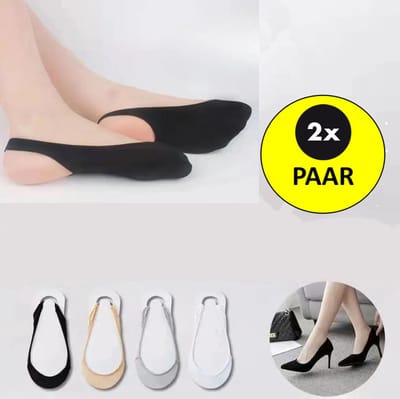 Actie4you® - 2 Paar Onzichtbare Bootsokken Voor Dames - Zacht & Lichtgewicht - Met Voorvoetkussens - Stofsokken - Ideaal Voor Hooge Hakken & Andere Schoentypes - Maat 36-42 – Zwart