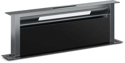 Klarstein Verosteel afzuigkap met afzuigventilator - 90 cm, A++ energieklasse, 906,2 m³/u luchtstroom, touchbediening, led, zwart glas en aluminium, vaatwasmachinebestendig filter, afzuigkap