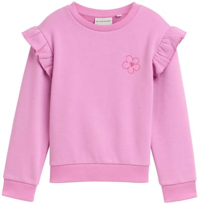 Tom Tailor - Sweater met volants - Maat 92/98 - flashy mauve