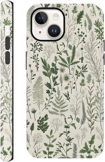Hoes voor iPhone 14 / iPhone 13 6,1 inch, esthetisch zomerbloemenpatroon, stootvaste siliconen achterkant, beschermhoes, bumper telefoonhoes voor meisjes voor iPhone14 iPhone13, 05