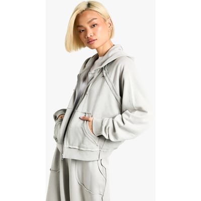 boohoo Dames Gedekonstrueerde Oversized Hoodie | Ice Grey | Maat: XS