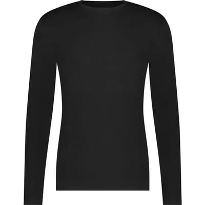Comfortabel & Zijdezacht Bamboo Basics Merino-Bamboe T-shirt lange mouw Tyson – Zwart - XL