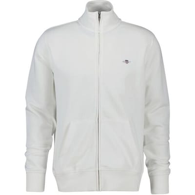 Gant Vest Two-Way Front Zip Sweat Cardigan Eggshell / male