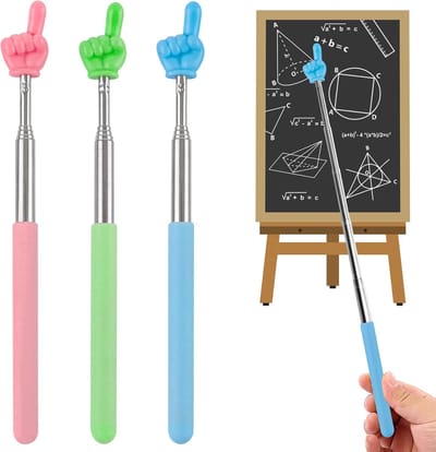 Aanwijsstok set - Telescopische pen - Klaslokaal presenteren - Intrekbaar ontwerp - 3 stuks - Blauw roze groen