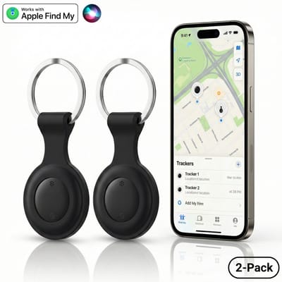 Qomfort EasyTag GPS Tracker - Geschikt voor IOS & Apple Find My - Bluetooth Tracker - Koffer Tracker - Bagage Tracker - Sleutelvinder - Keyfinder - Sleutelhanger geschikt voor AirTag - Fiets, Kat, Hond en Kind