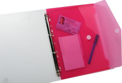 Exacompta 10x Pak van 5 geperforeerde envelop showtassen PP 20/100ste - met klittenband sluiting - A4 - Geassorteerd - 57380E
