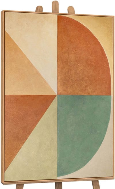 Canvas schilderij 120x80 cm handgeschilderd vormen in evenwicht – YS-Art Gallery – Lijst: Hout – Luxe wanddecoratie