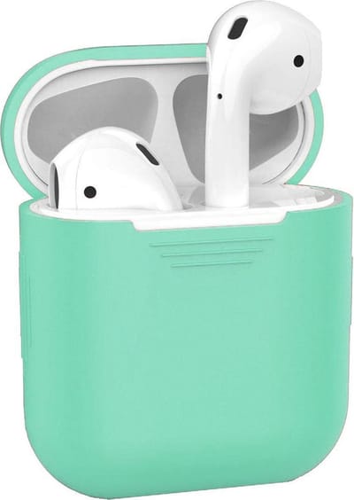 Hoesje - Geschikt voor Apple Airpods 2 - Siliconen Hoes met Clip - Silicone Case Cover - Turquoise