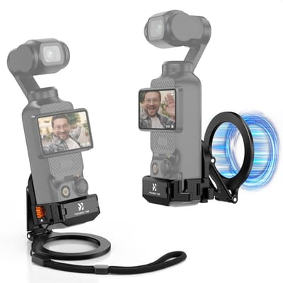 Magnetische Bevestigingsstand voor DJI Osmo Pocket 3, Aluminium Adapter met 1/4" Schroefdraad en Koud Schoen, 360° Verstelbare Suction Beugel voor Stabiele Opnames