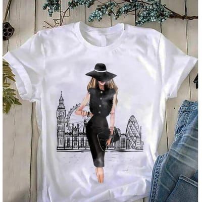 Mode 3D Print Dames T-shirt Vogue Girl Mode Shirt Grafisch Casual Grappig Street Style Tumblr Vrouwen Tumblr Mode T-shirt Top Tee 3XL white