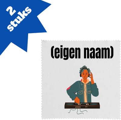 Akyol - dj jongen brillendoekjes - Dj - muziekliefhebbers - disc jockey - vinyl - verjaardag - cadeau - kado - 17,8 bij 17,8 cm - 2 stuks