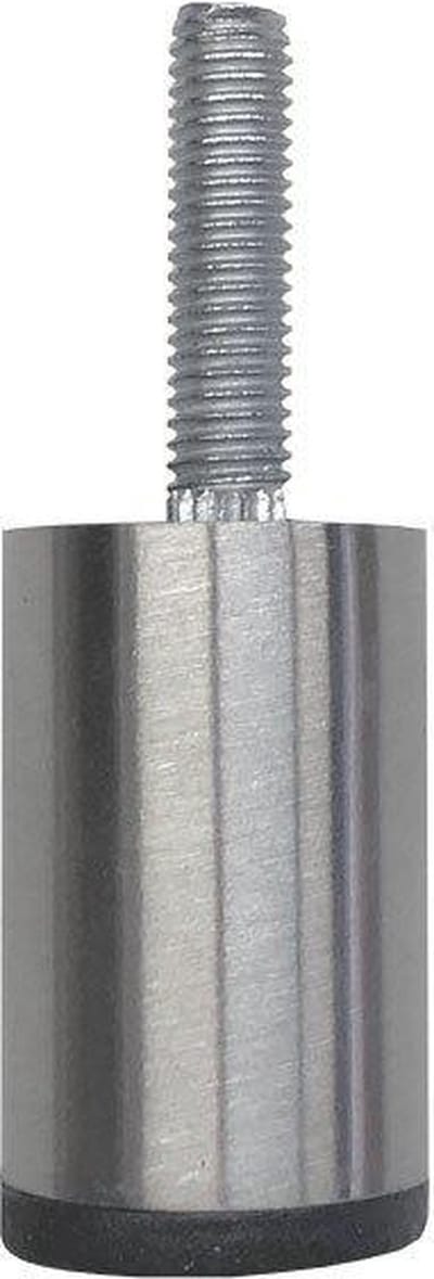 Stalen meubelpoot rvs look rond ø 2,5 cm en hoogte 4 cm (M8) - Set van 4 stuks