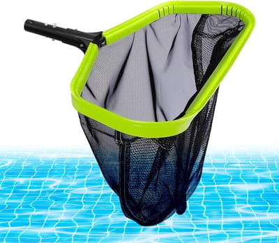 Dubbellaags zwembadschepnet met aluminium frame voor bladeren, insecten en algen, ideaal voor zwembad en vijver, zonder stang, lichtgewicht en duurzaam