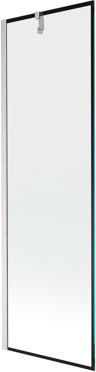 Mexen Next badwand scherm 1-delig 60 x 150 , zwart frame, geborsteld nikkel - 895-060-000-00-70-97