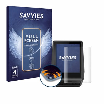 Savvies - Screenprotector voor Bosch Nyon 2021 / 2020 - Folie Beschermfolie transparant volledig dekking 4 Stuks
