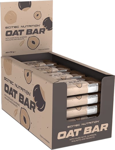 Scitec Nutrition® - Oat Bar (20 x 70 gram - Nuts) - Hazelnoot - 20 repen - ontbijtrepen - energierepen - havervlokken - energiereep