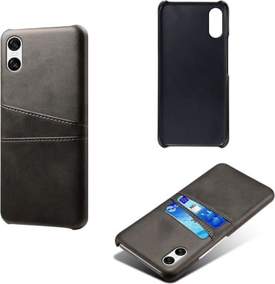 MobyDefend Hoesje - Geschikt voor Sony Xperia 10 VI - Lederen Backcover Met Vakjes Pasjes - Zwart