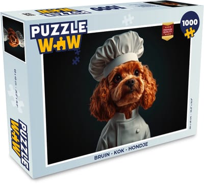 Puzzel Bruin - Kok - Hondje - Legpuzzel - Puzzel 1000 stukjes volwassenen