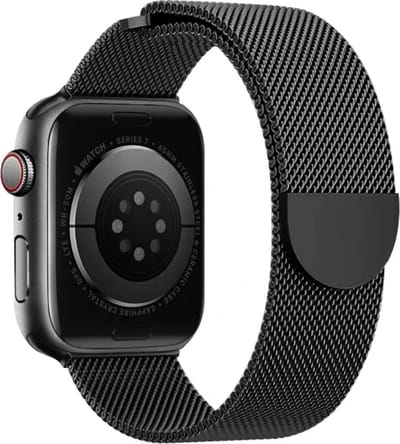 Stravo Luxe Milanese bandje - Geschikt voor Apple Watch 42mm (Series 11/10) , 41mm (Series 9/8/7), 40mm (Series 6/5/4/SE 1/2/3), 38mm (Series 3/2/1) - Zwart - RVS metalen bandje met magneet - Milanees horlogebandje