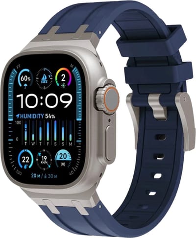 MY PROTECT - Luxe Siliconen Bandje - Geschikt Voor Apple Watch Bandje - Series 1/2/3/4/5/6/7/8/9/10/SE - 38mm - 40mm - 41mm - 42mm - Sportbandje - Navy Blue