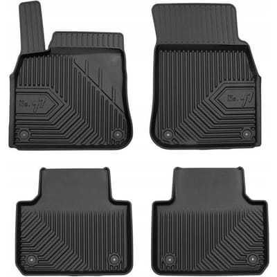 Premium Rubberen Mattenset No.77 - Geschikt voor VW Touareg III vanaf 2018 - Perfecte Pasvorm - TPE Elastomeer - Zwart - 4-delig - FROGUM