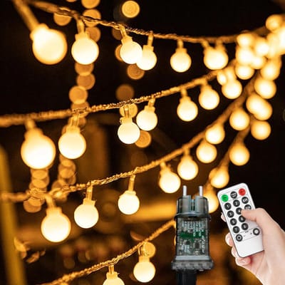 Lzwintrading Kerstverlichting buiten - Tuinverlichting Buiten Lichtsnoeren - 20 Meter met Afstandsbediening Timer - 200 Warm Wit LED - 8 Modi Fairy Lights - Halloween Lichtsnoer Buiten - Halloween Decoratie - Kerstdecoratie voor Binnen/Buiten