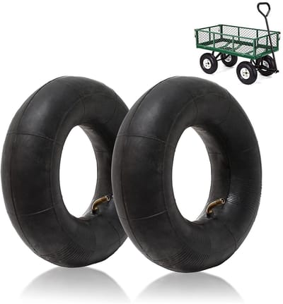 Kruiwagenbanden 2 stuks - Luchtwielen - Karren verplaatsen - Duurzaam isopreenrubber - 4.10/3.50-4 inch - Zwart