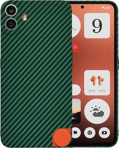 Hoesje geschikt voor Nothing CMF Phone 1 - Techsuit Carbonite FiberShell Carbon Back Cover - Groen