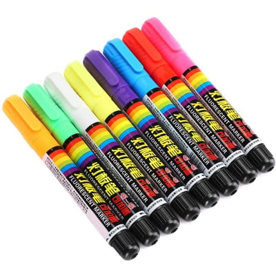 Vloeibare krijtpen Markeerpen Fluorescerende schoolbordpen Uitwisbare Kleurrijke Stift yellow