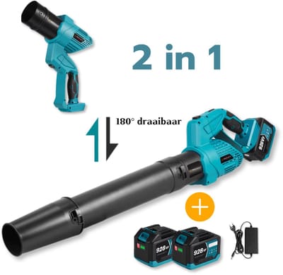 Instava Accu Bladblazer 2-in-1 – 2x 5.0Ah – 200 km/h – 5 Snelheden – Compatibel met Makita LXT 18V