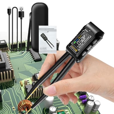 Slimme Pincet - Component Tester - Elektronica Reparatie - Draagbaar en Oplaadbaar - 145 cm Lengte - Zwart