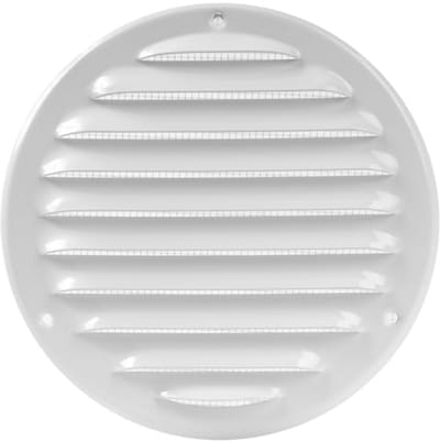 Wit Ventilatierooster Ø 12,5 cm met Geïntegreerd Vlieengaas voor HVAC-systemen