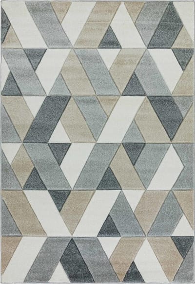 Easy Living - Sketch-Rhombus-Grey Vloerkleed - 160x230  - Rechthoek - Laagpolig Tapijt - Modern - Grijs, Taupe