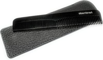 Zwarte Zak Kam - Reis Kam Pocket Kam - Haar Stylen - Handgemaakt Cellulose Acetaat - 12 cm - Zwart
