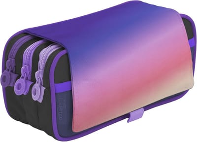 Grote Pennenhouder met 3 Vakken en Ritssluiting - Kleurrijk etui voor School en Hobby