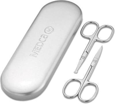 RVS Verzorgingsschaar - Baard Snorschaar - Gezichtshaar Trimmen - Afgeronde Punten - 2.54 x 2.54 cm - Metaal