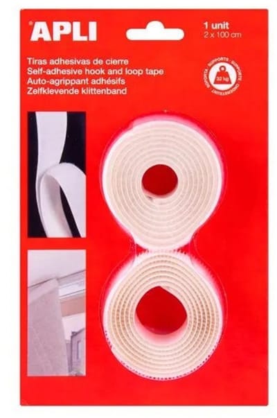 Apli Klittenband Wit - b:2 cm - l: 2 x 100 cm