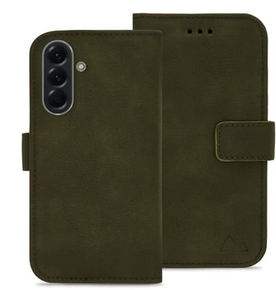 My Style Telefoonhoesje geschikt voor Samsung Galaxy A36 Hoesje | My Style Flex Wallet Bookcase Portemonnee | Pasjeshouder voor 3 Pasjes | Telefoonhoesje voor Pinpas / OV Kaart / Rijbewijs - Forest Green | Groen