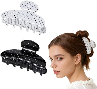 Haarklammern, 2 stuks haarclip & grote haarclips, sterke klauwhaarclip voor dames dik haar en dagelijks gebruik