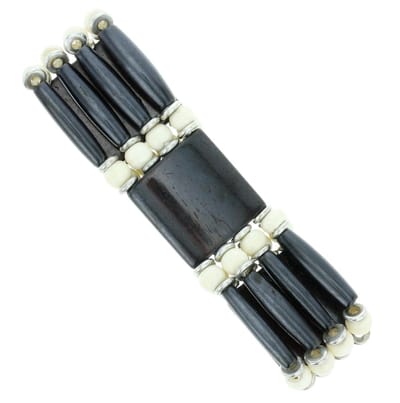 Behave - Elastische armband met bruine kralen - etnische stijl - 19 cm